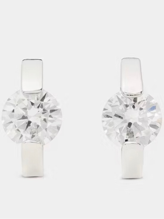 kate spade Jewelry - Kate Spade Classic Silver-Tone Clear Crystal Stud Earrings/Huggies